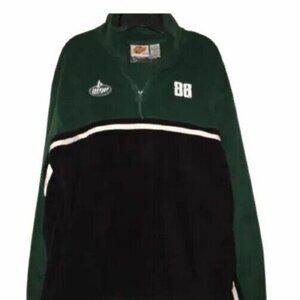 Dale Earnhardt Jr. Sweater Men's Medium Winners Circle Fleece Green Quarter Zip